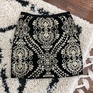 Black with gold sequin mini skirt